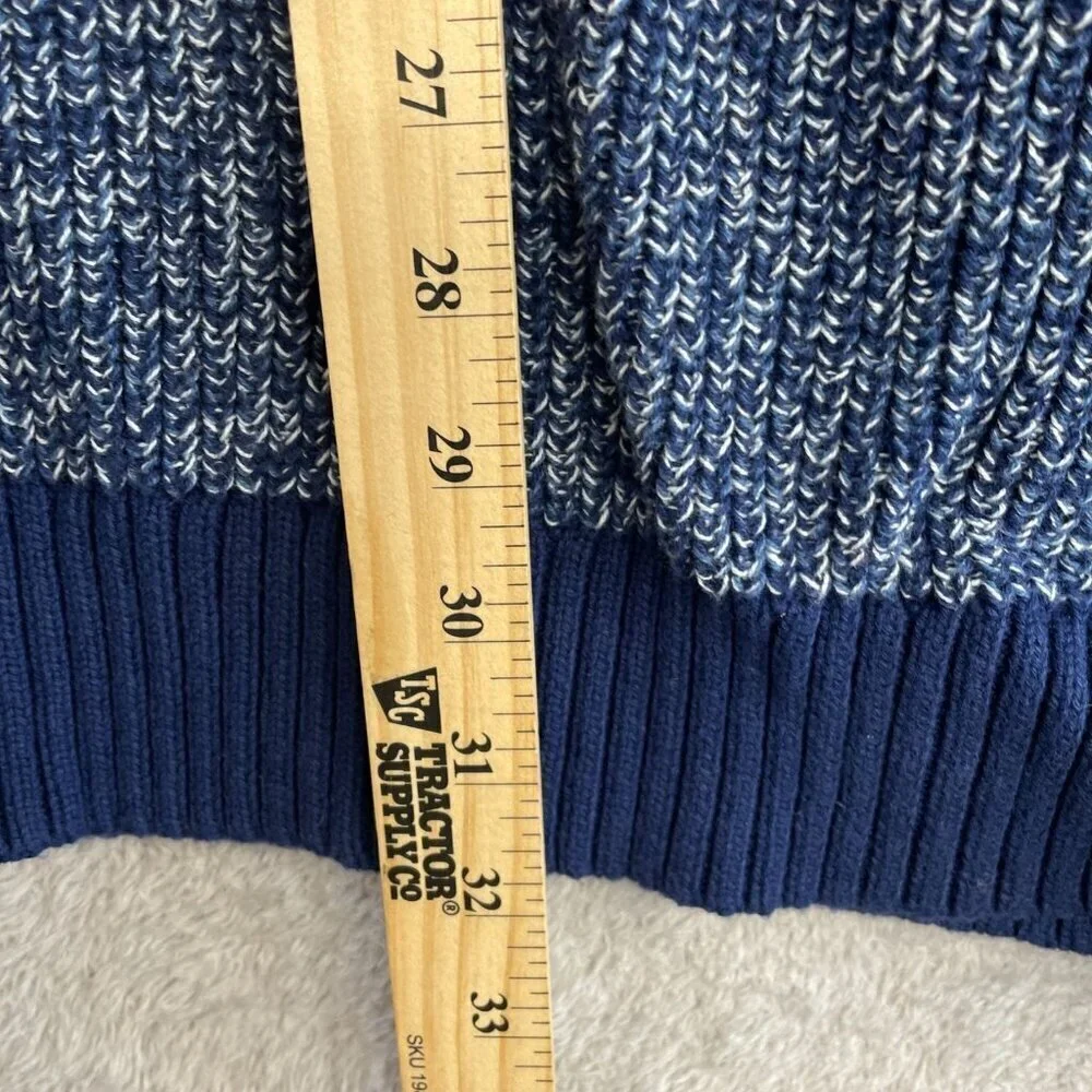 NEW Lands' End Drifter Men's XXL Sweater Blue Marled Knit Crewneck Pullover